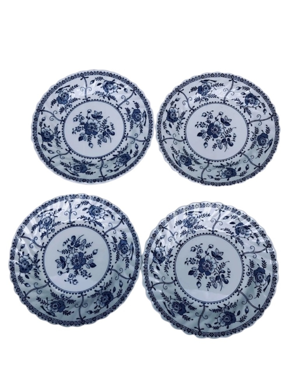 Johnson Brothers Indies Blue Set of Four Bread and Butter or Dessert Plates